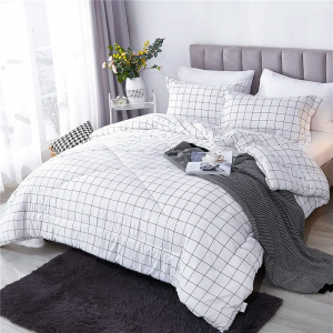 White Grid Comforter Set